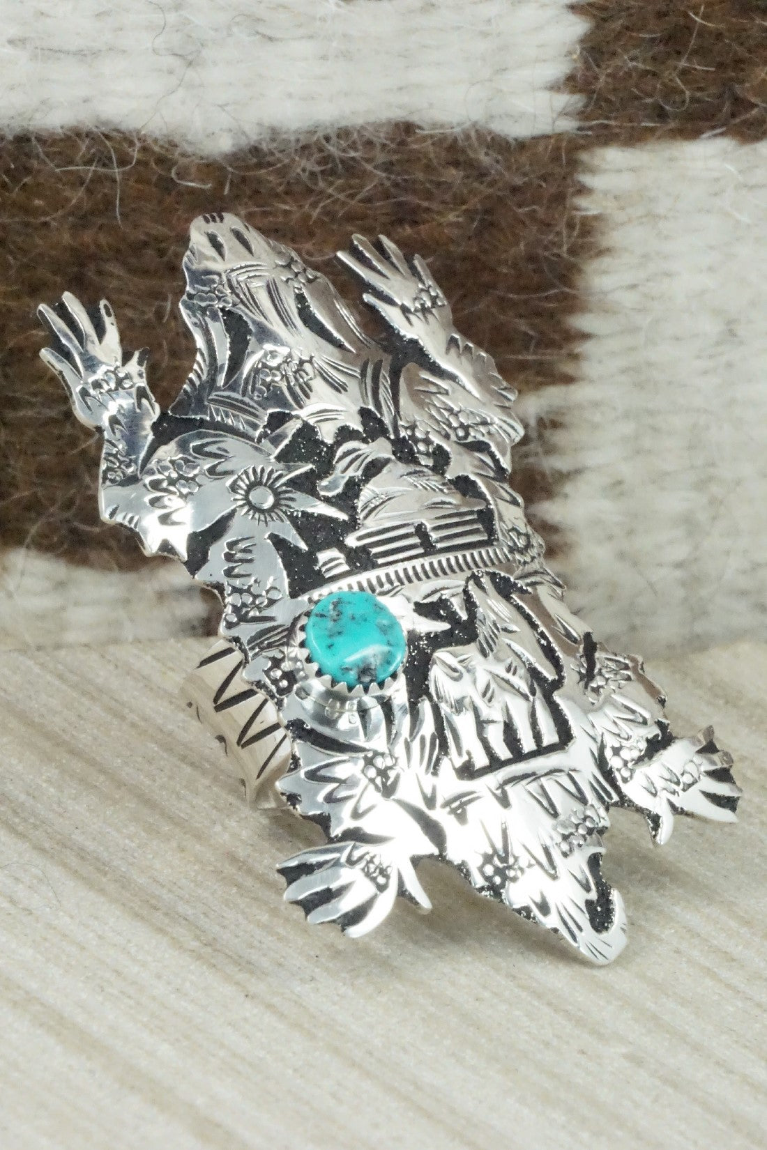 Turquoise & Sterling Silver Ring - Richard Singer - Size 7 (Adj.)