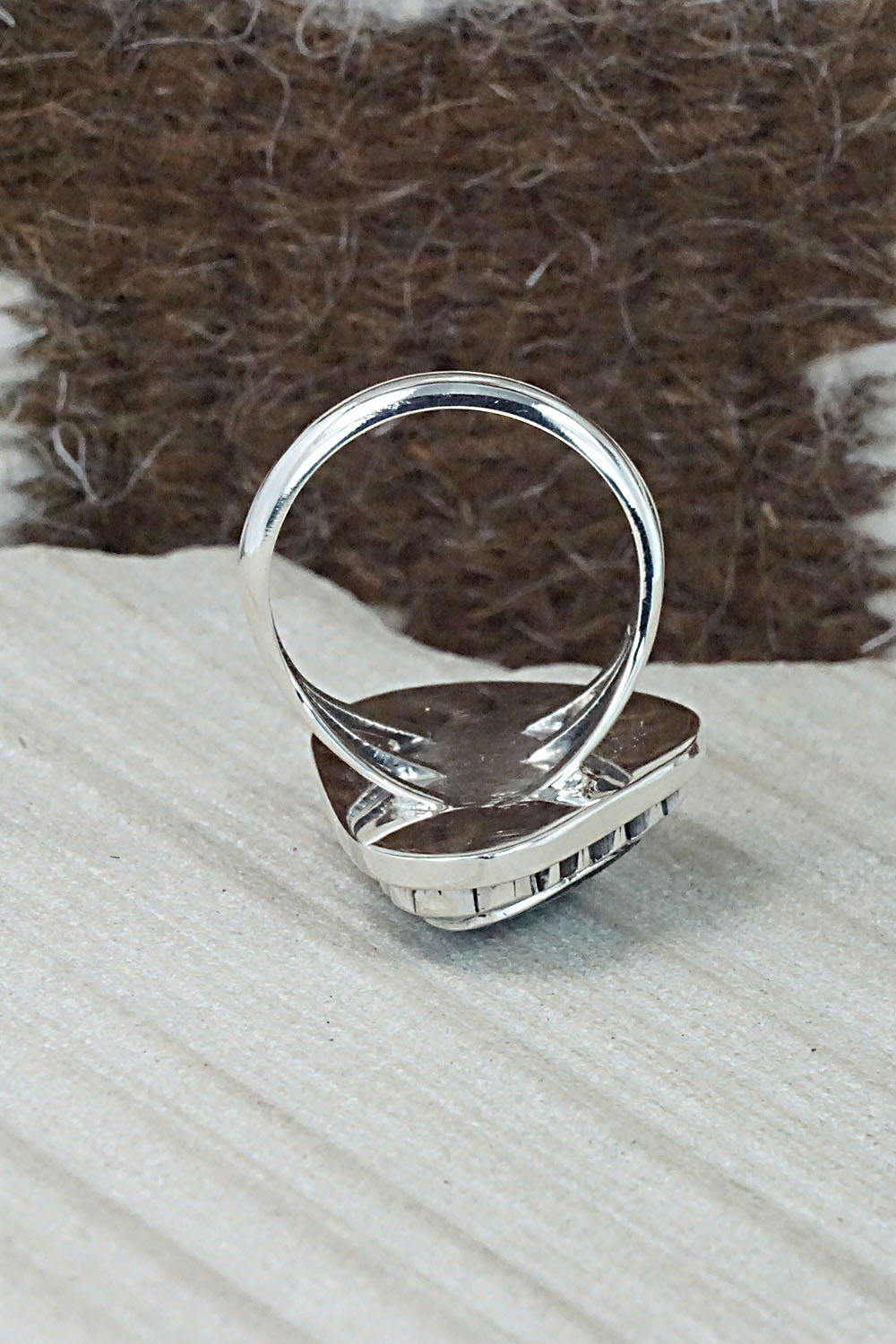 Turquoise & Sterling Silver Ring - Mike Smith - Size 8.75