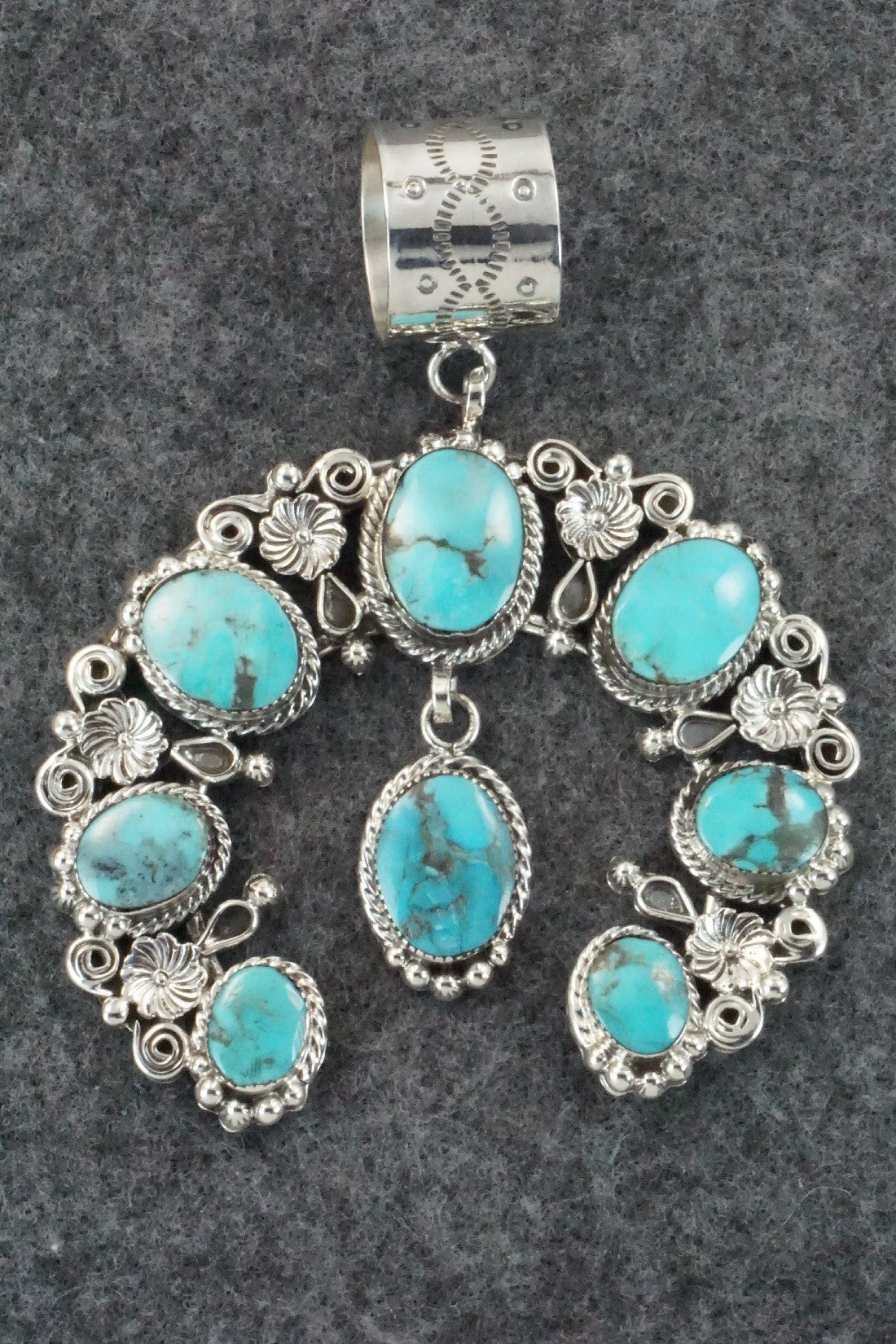 Turquoise & Sterling Silver Pendant - Sarah Yazzie