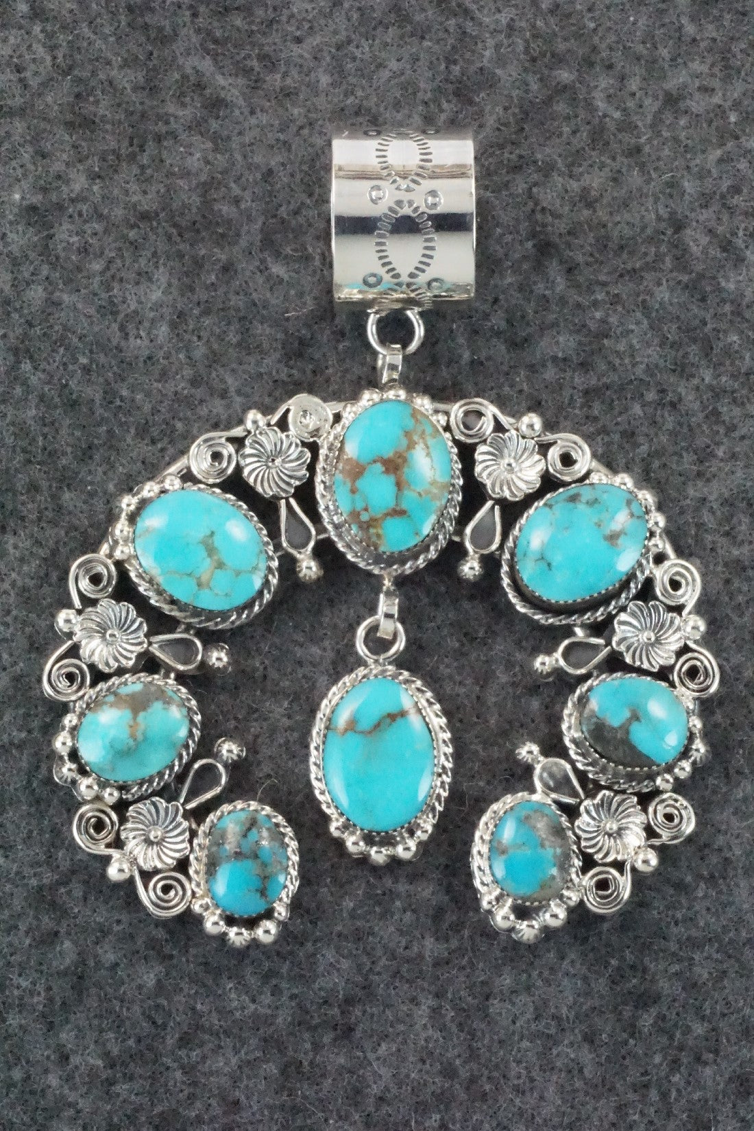Turquoise & Sterling Silver Pendant - Sarah Yazzie