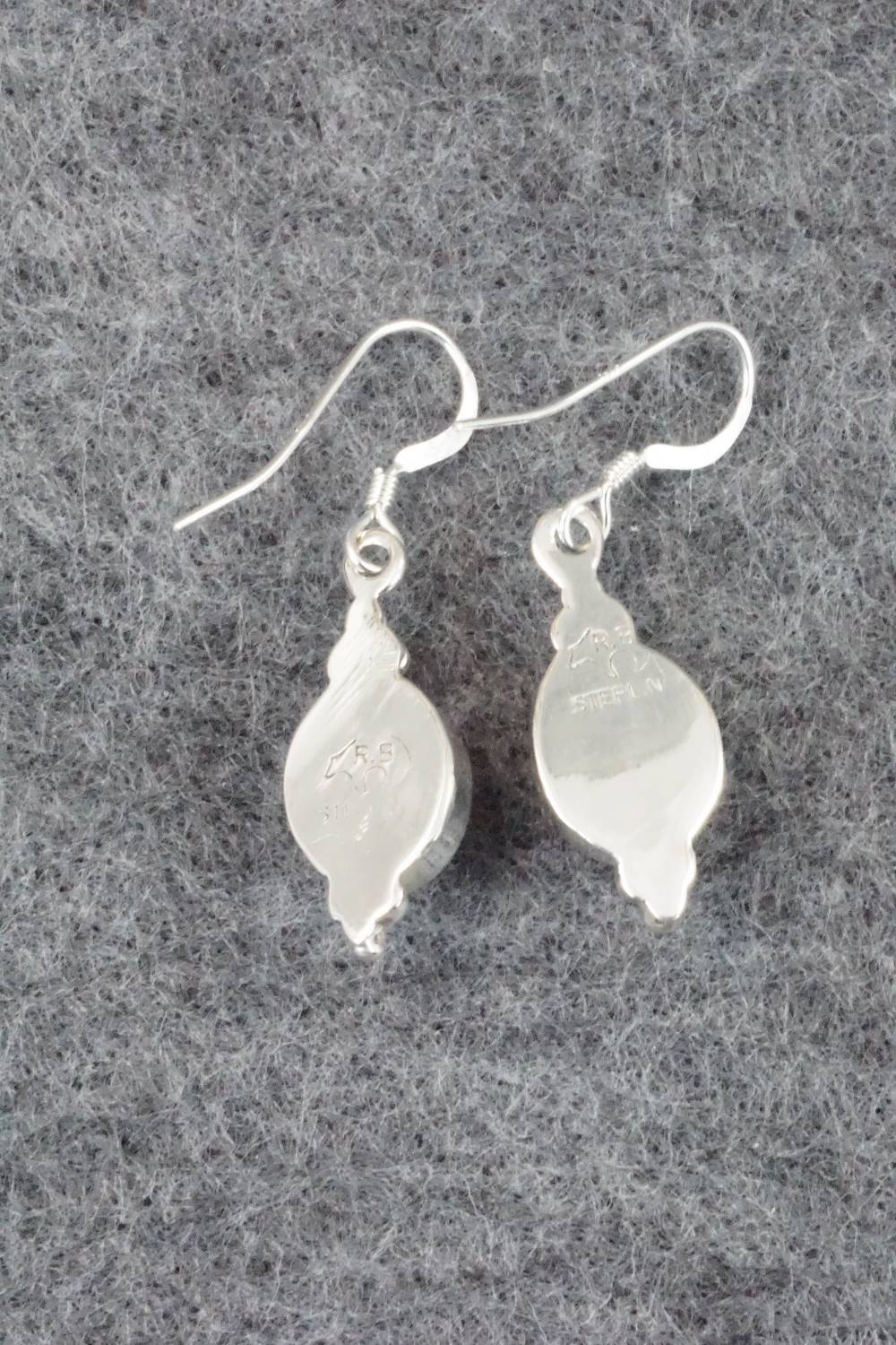 Spiny Oyster & Sterling Silver Earrings - Elaine Shirley