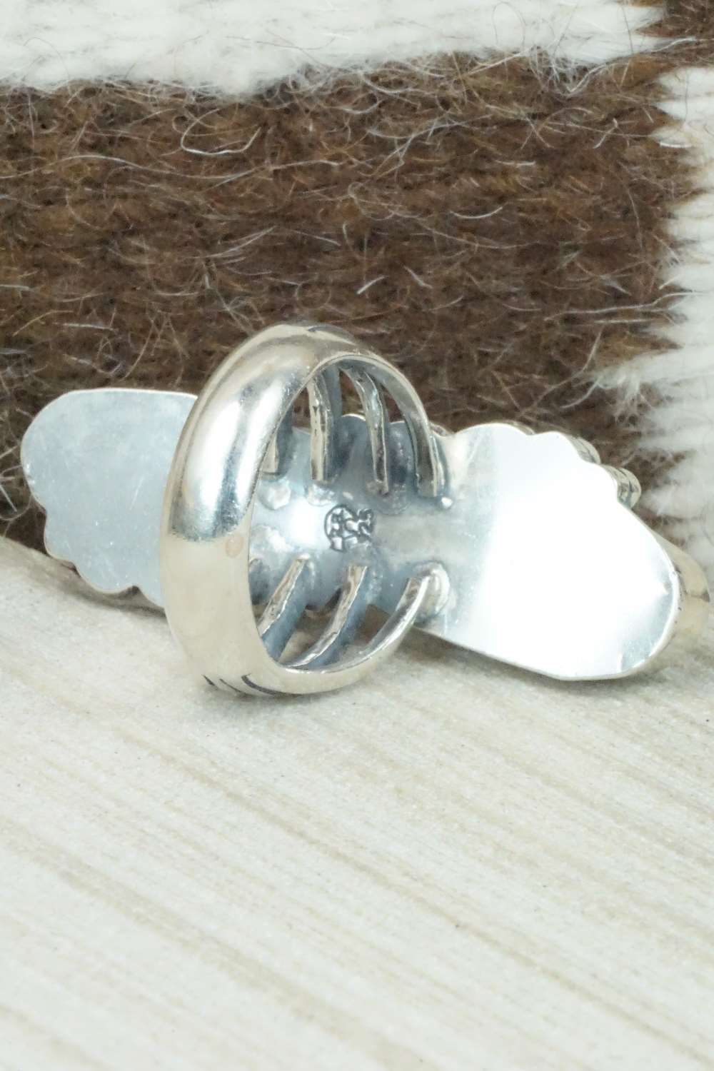 Turquoise and Sterling Silver Ring - Navajo - Size 9