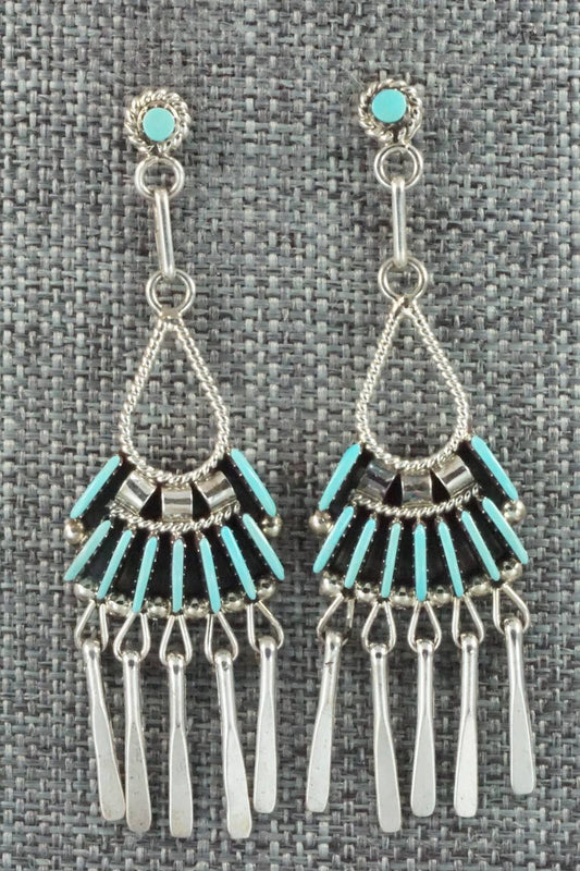 Turquoise & Sterling Silver Earrings - Edmund Cooeyate