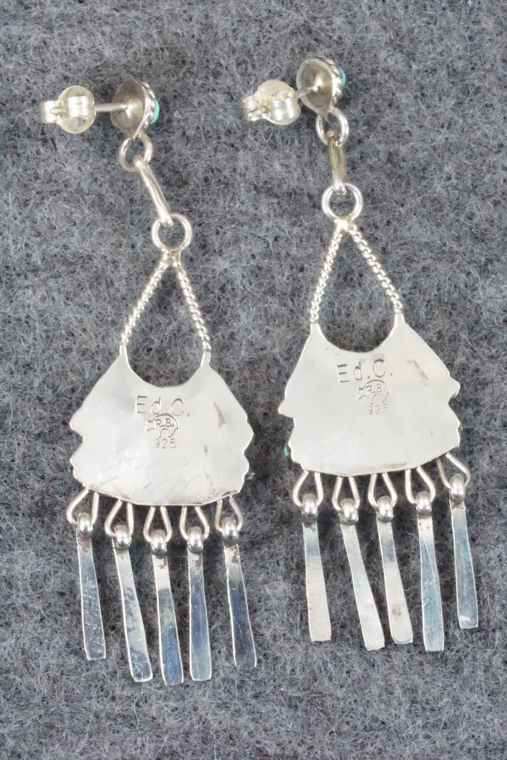 Turquoise & Sterling Silver Earrings - Edmund Cooeyate