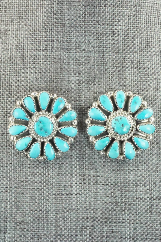 Turquoise & Sterling Silver Earrings - Eunise Wilson