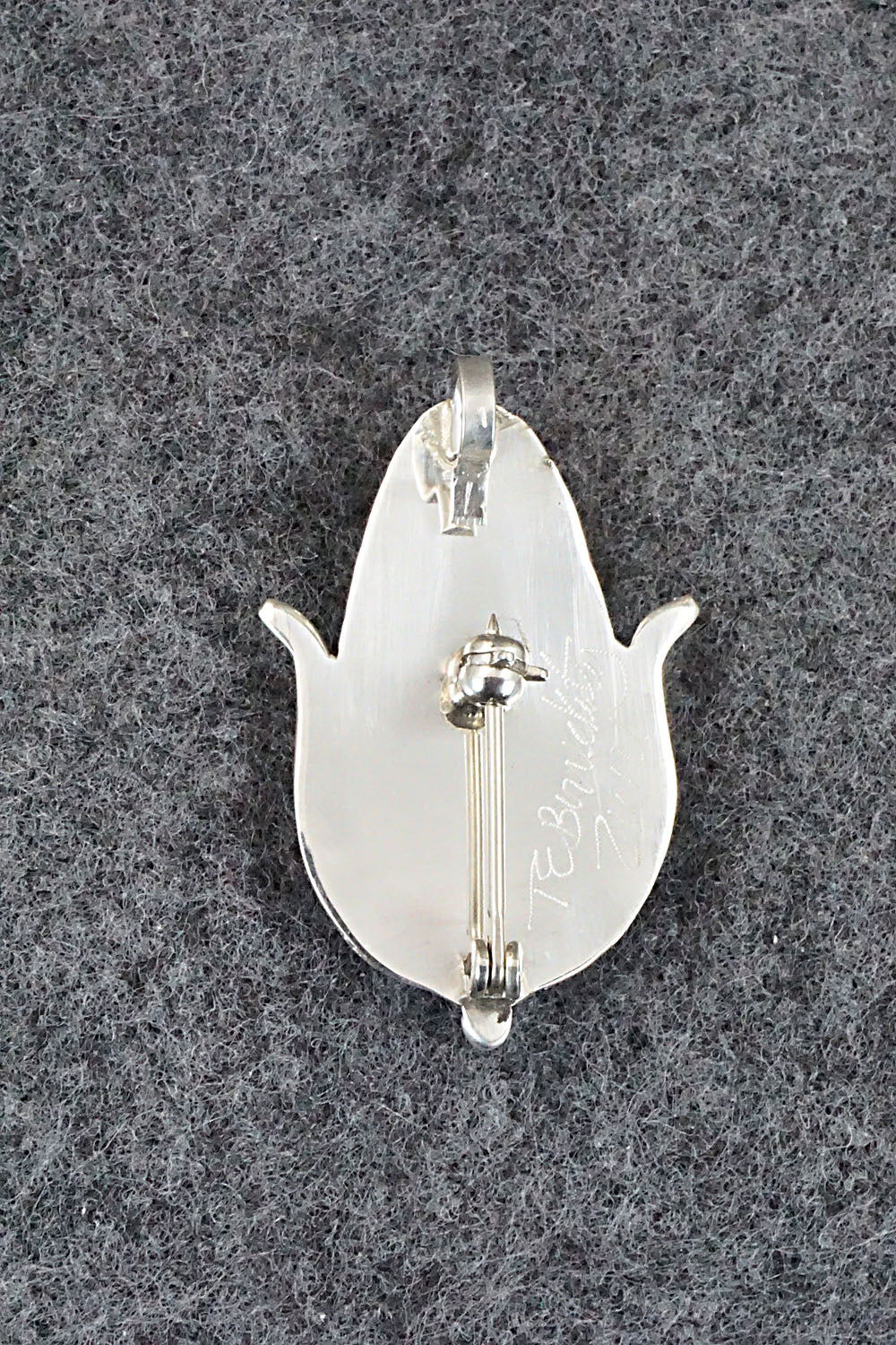Spiny Oyster and Sterling Silver Pendant / Pin - Tracy Bowekaty