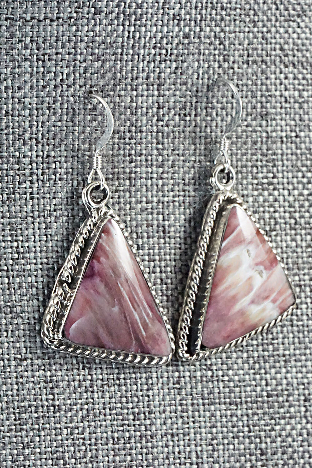 Spiny Oyster & Sterling Silver Earrings - Sheen Yazzie
