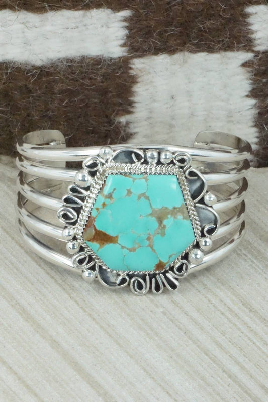 Turquoise & Sterling Silver Bracelet - Leslie Nez