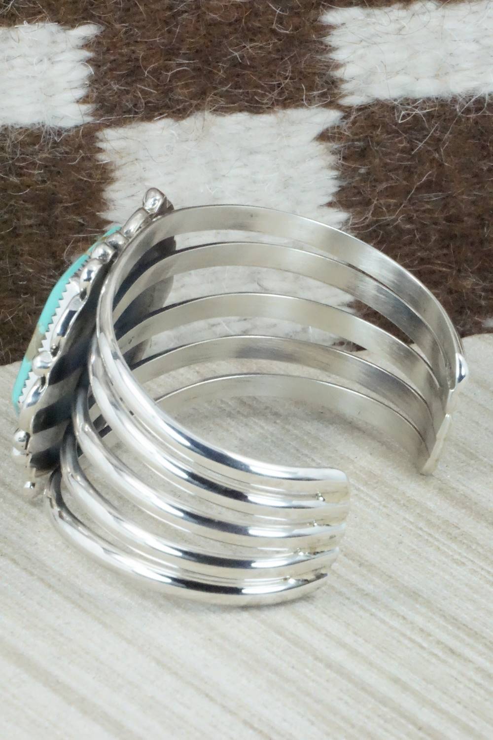 Turquoise & Sterling Silver Bracelet - Leslie Nez
