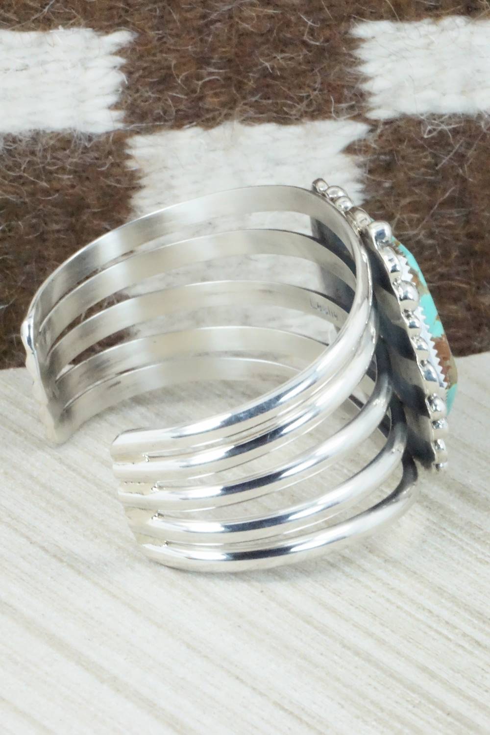 Turquoise & Sterling Silver Bracelet - Leslie Nez