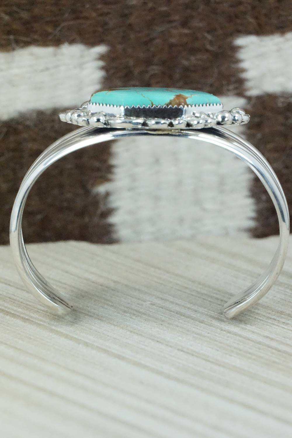 Turquoise & Sterling Silver Bracelet - Leslie Nez