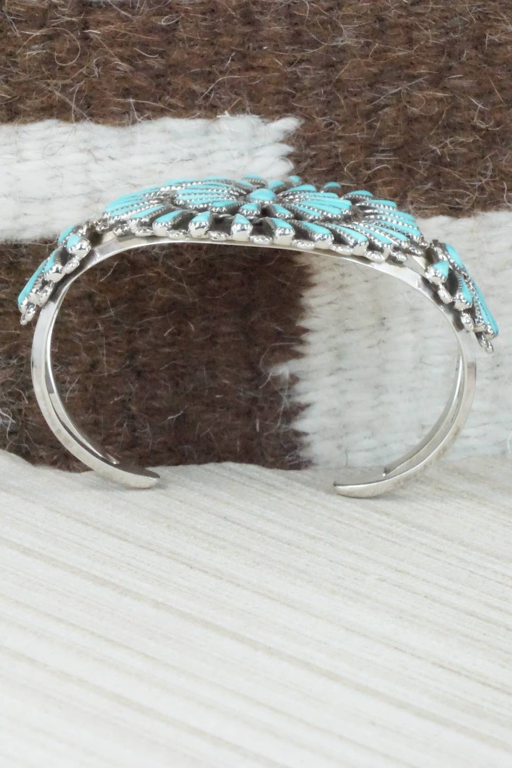 Turquoise & Sterling Silver Bracelet - Carlos Tsipa