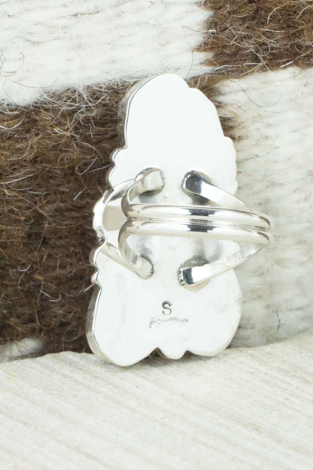 Turquoise & Sterling Silver Ring - Shirley Largo - Size 8