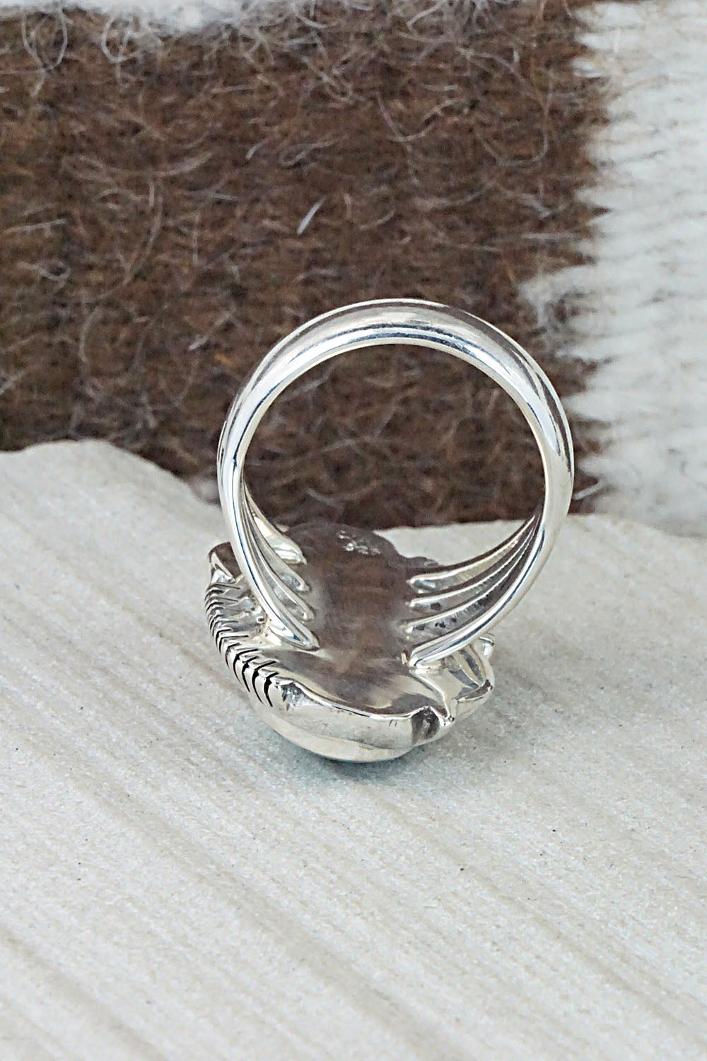 Turquoise & Sterling Silver Ring - Sheena Jack - Size 10
