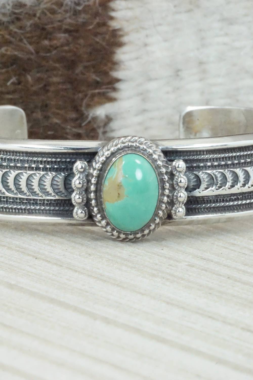 Turquoise & Sterling Silver Bracelet - Navajo