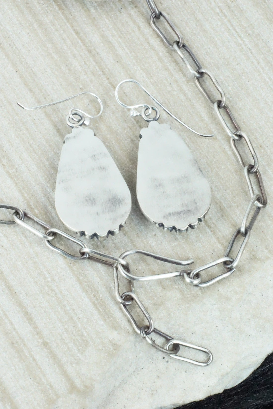 White Buffalo & Sterling Silver Chain Necklace Set - Angela Martin