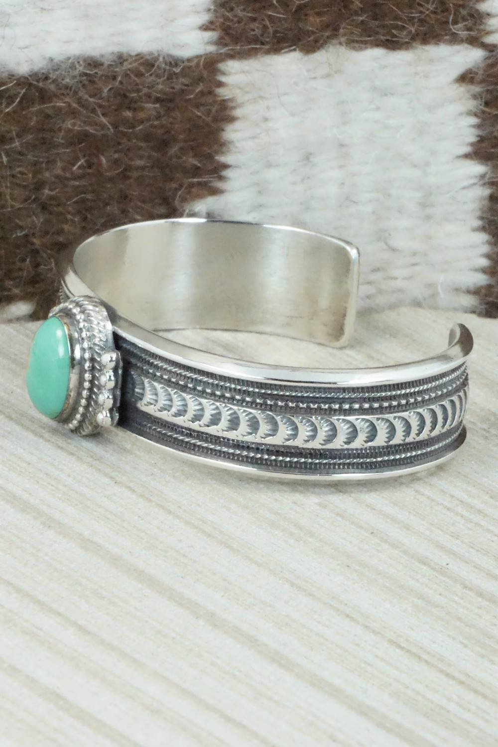 Turquoise & Sterling Silver Bracelet - Navajo