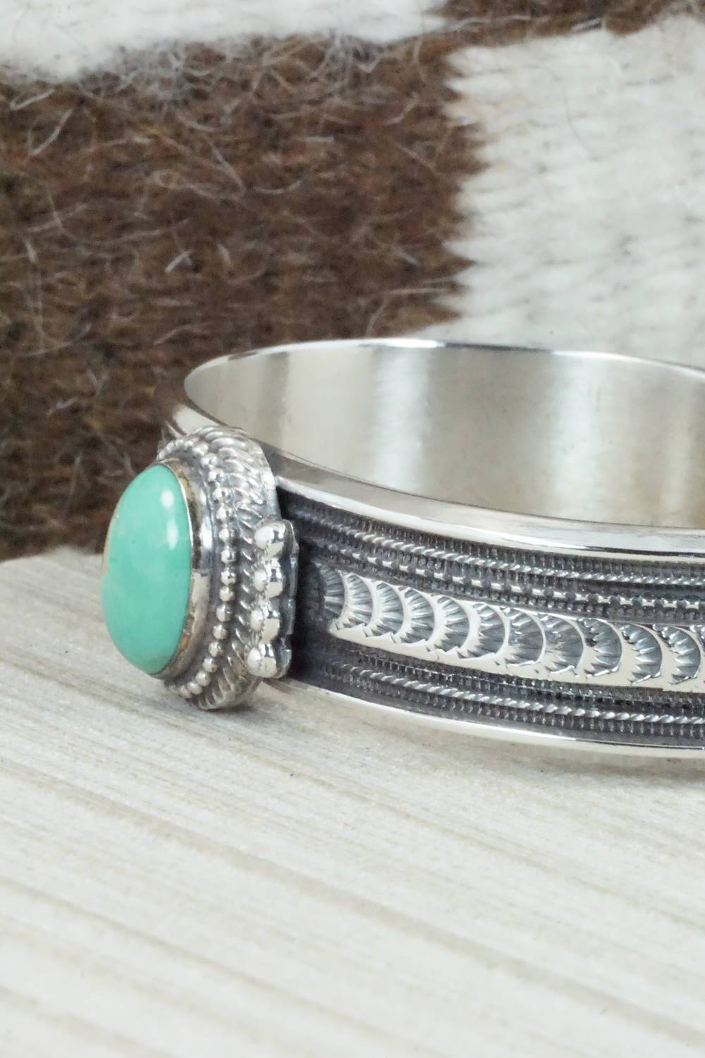 Turquoise & Sterling Silver Bracelet - Navajo