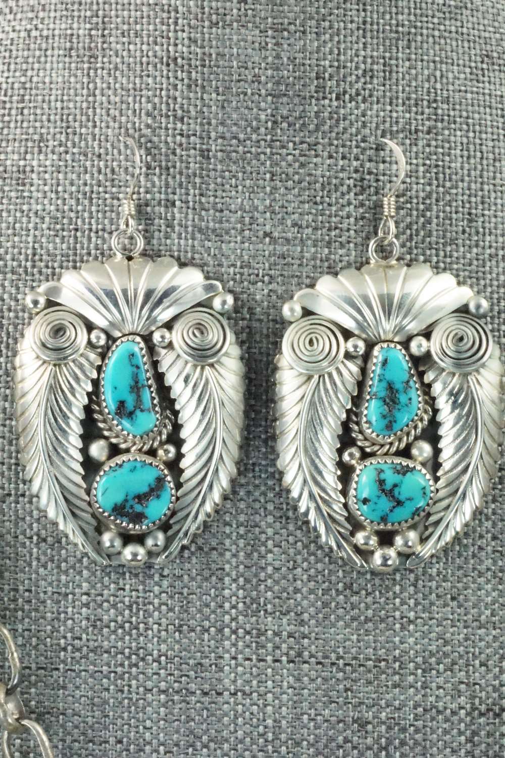 Turquoise & Sterling Silver Necklace and Earrings - Nora Tsosie