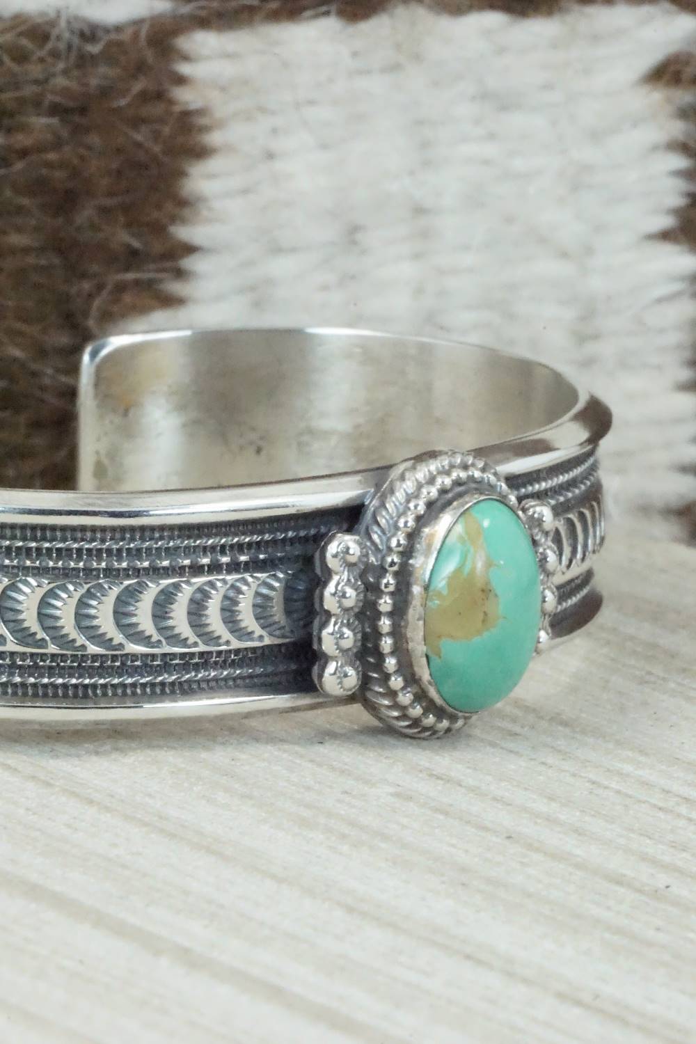Turquoise & Sterling Silver Bracelet - Navajo