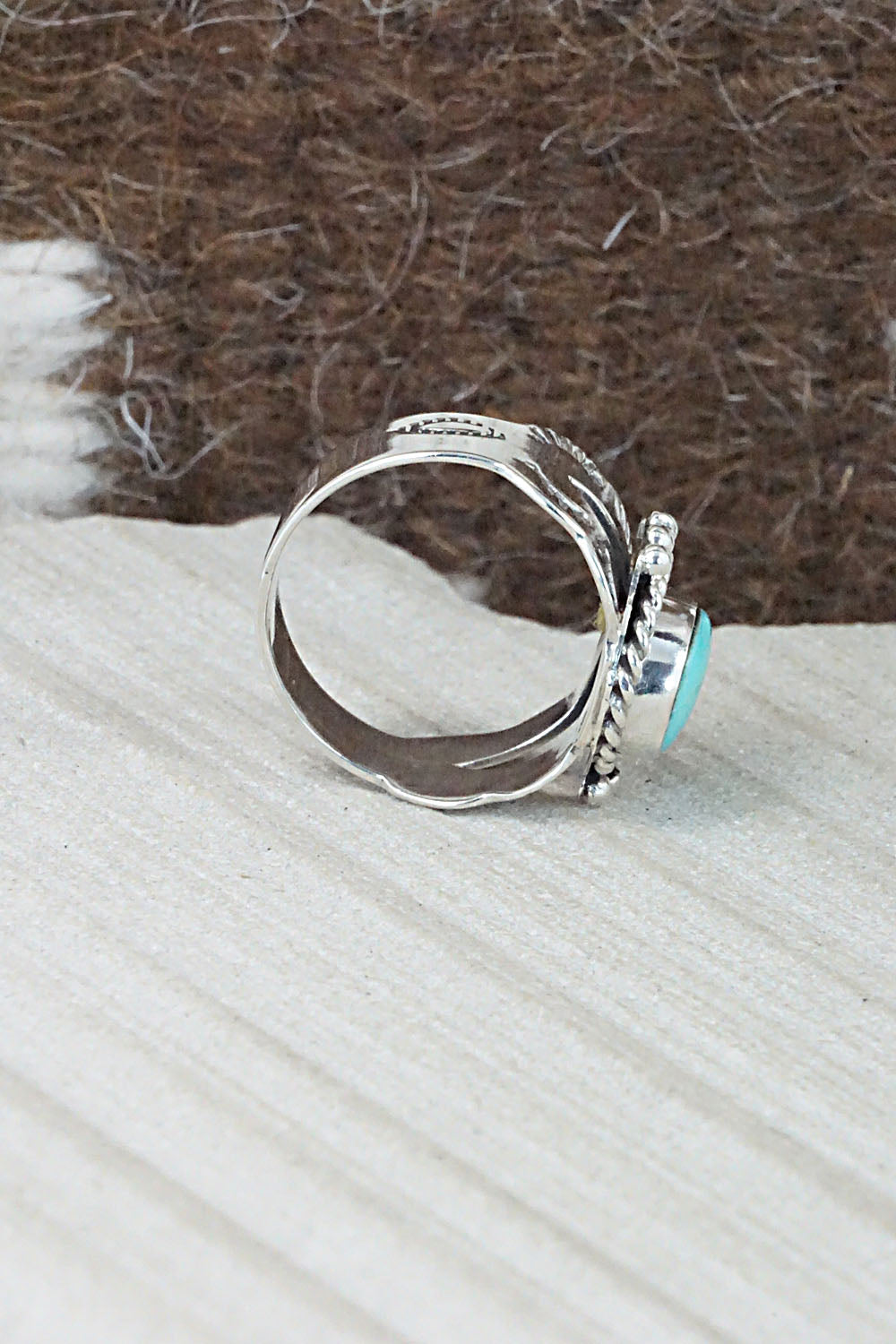 Turquoise and Sterling Silver Ring - Jan Mariano - Size 6.5