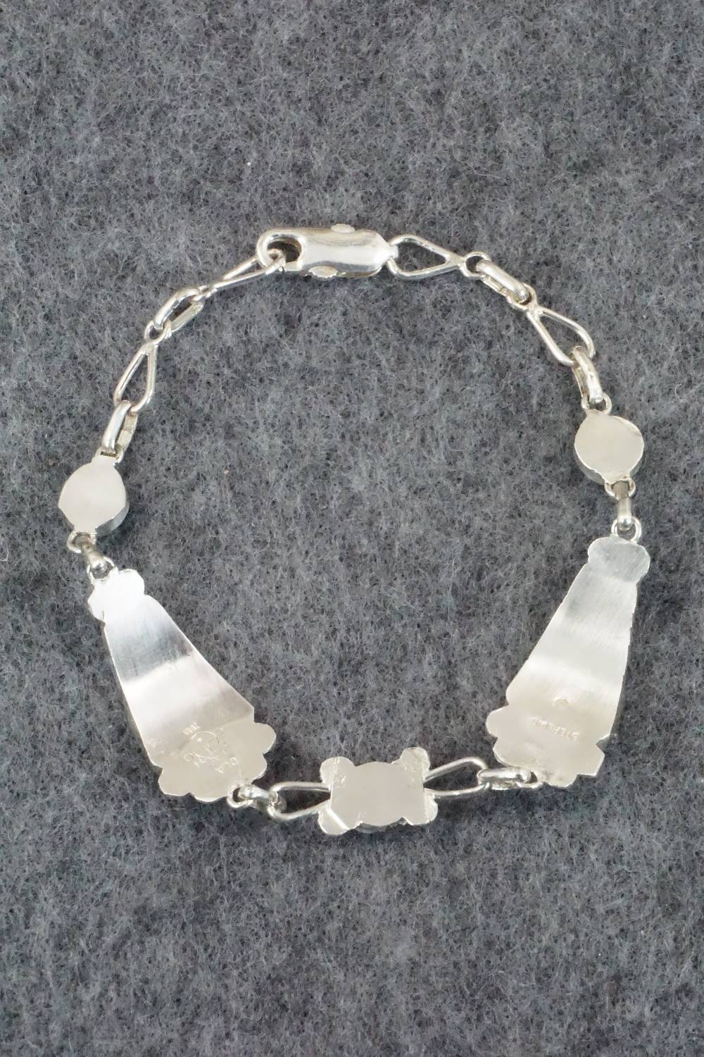Multi Stone & Sterling Silver Inlay Link Bracelet - Ola Eriacho