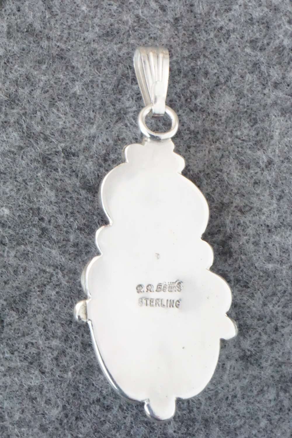 Turquoise, Coral & Sterling Silver Pendant - Roger Lewis
