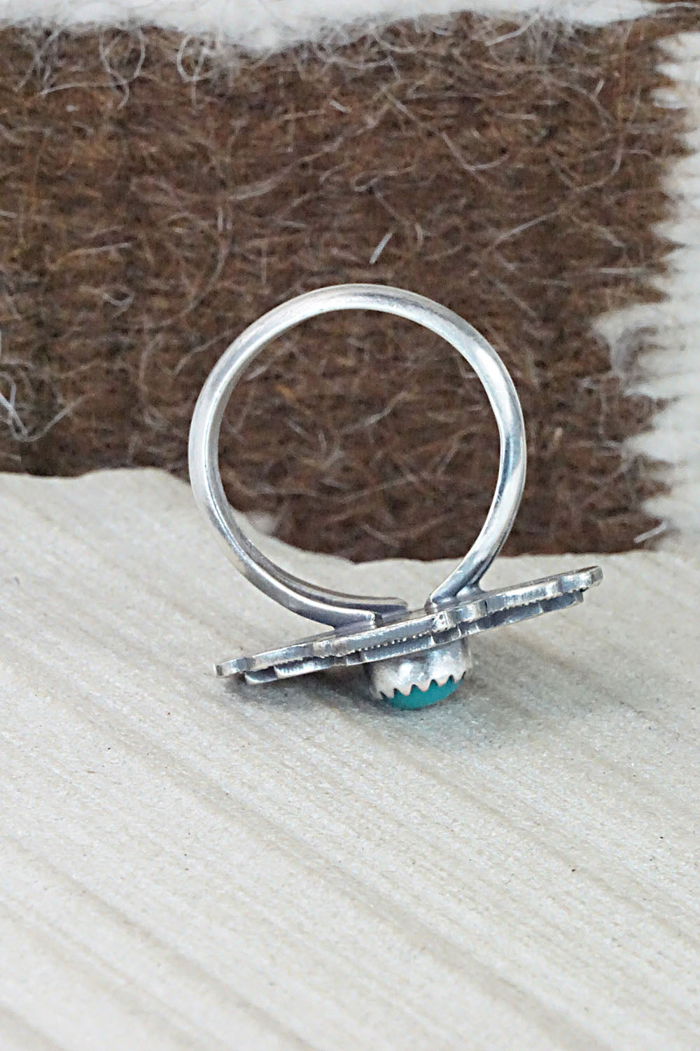 Turquoise & Sterling Silver Ring - Alice Rose Saunders - Size 8.75