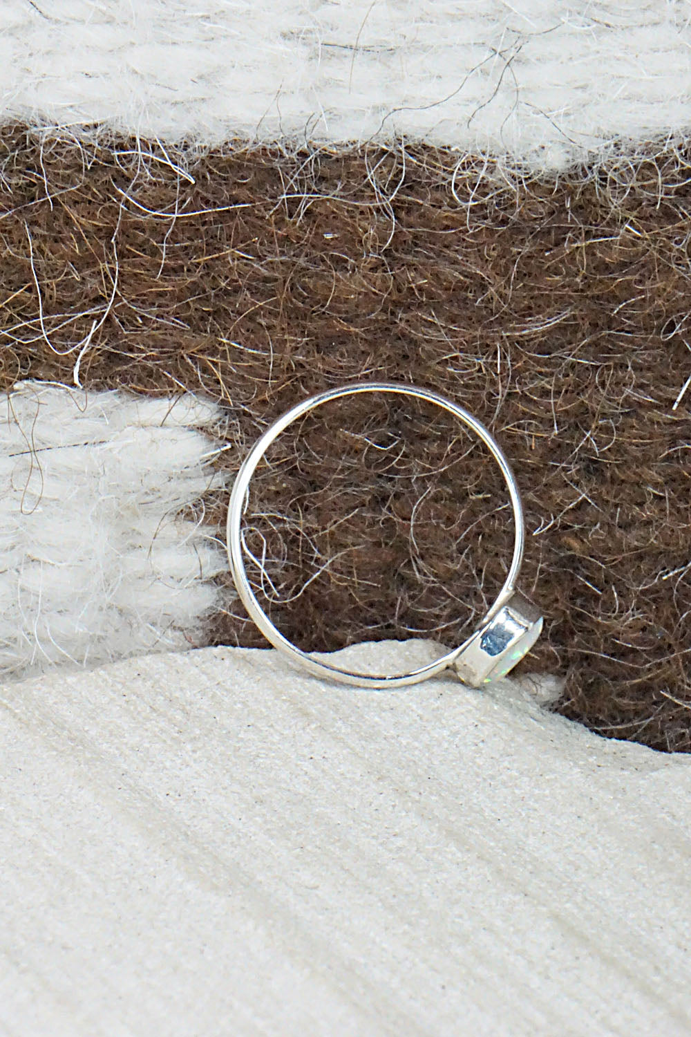 Opalite & Sterling Silver Ring - Arlinda Lalio - Size 6