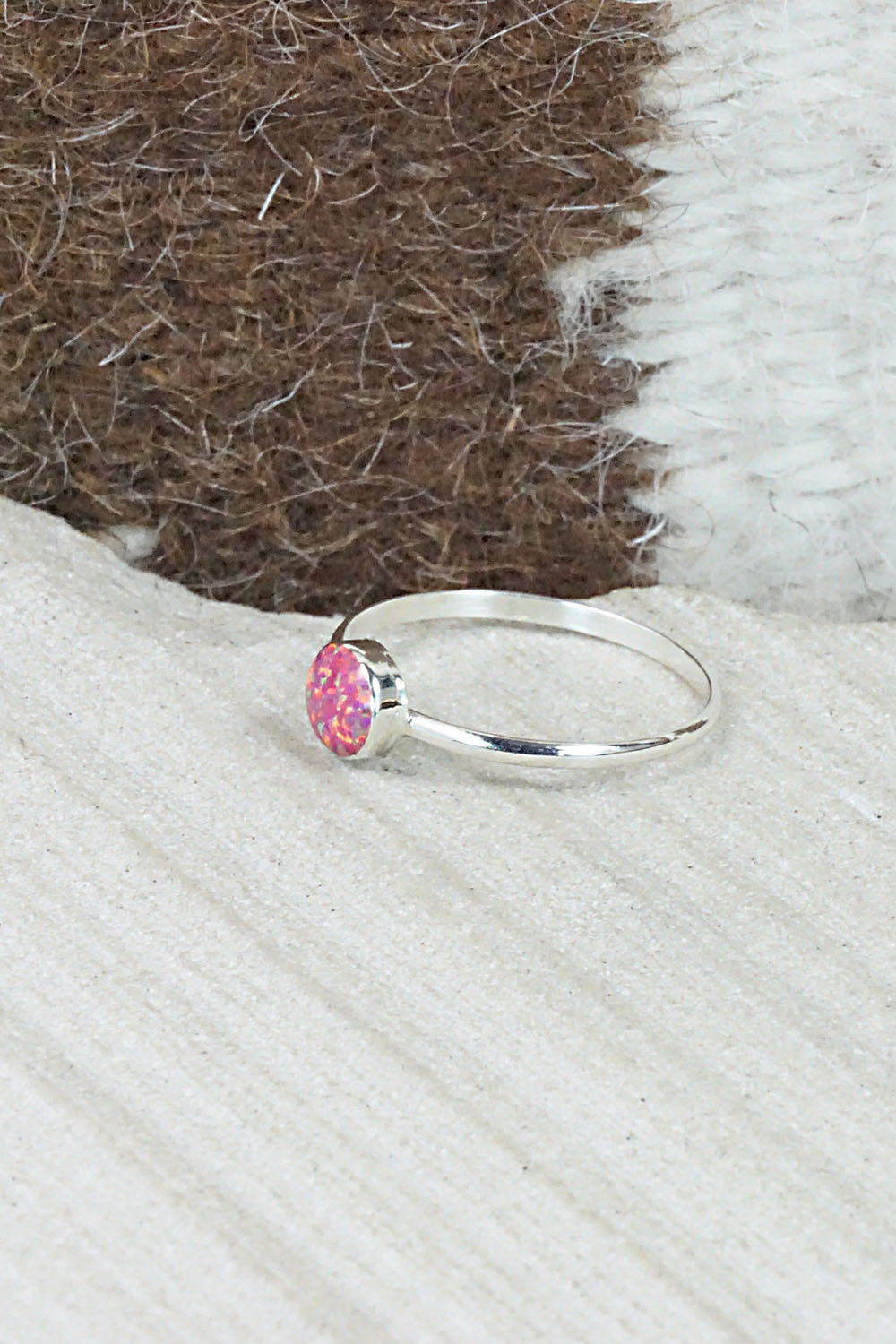 Opalite & Sterling Silver Ring - Arlinda Lalio - Size 4.25