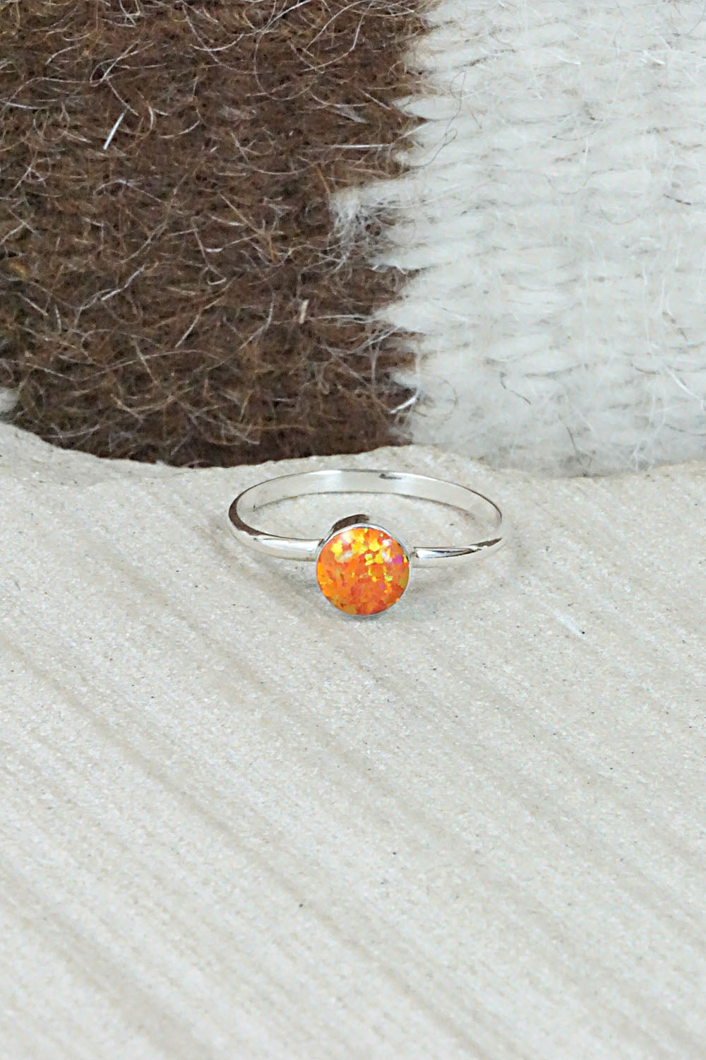 Opalite & Sterling Silver Ring - Arlinda Lalio - Size 4.5