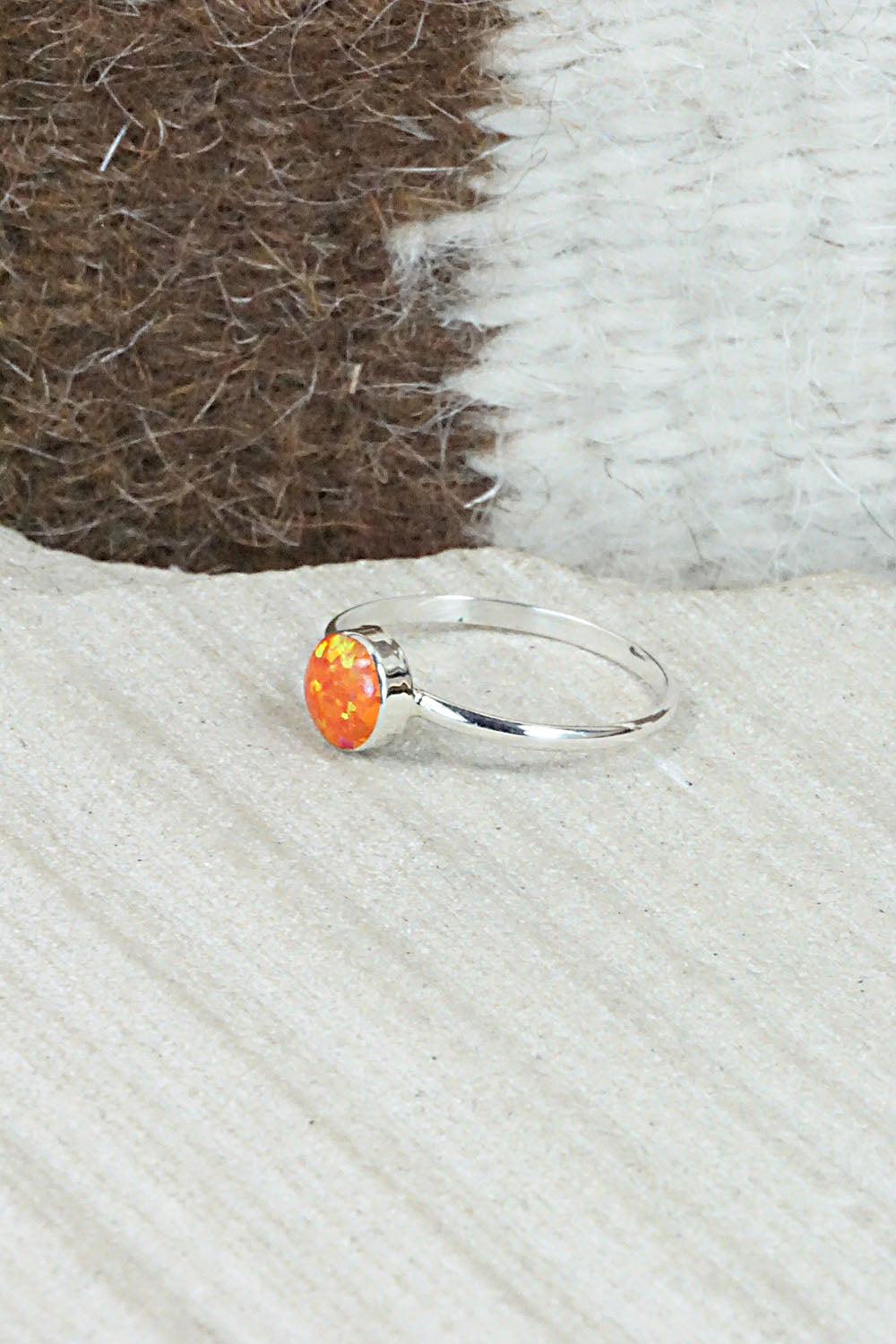 Opalite & Sterling Silver Ring - Arlinda Lalio - Size 4.5
