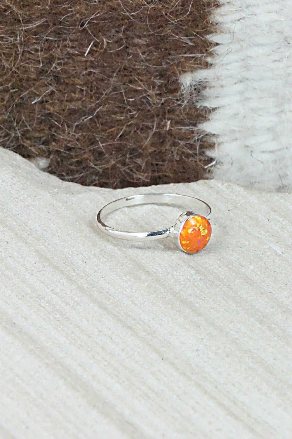 Opalite & Sterling Silver Ring - Arlinda Lalio - Size 4.5