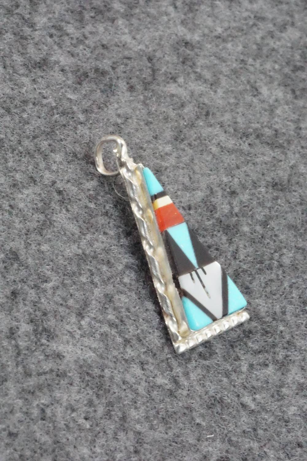 Multi Stone and Sterling Silver Inlay Pendant - Carol Niiha