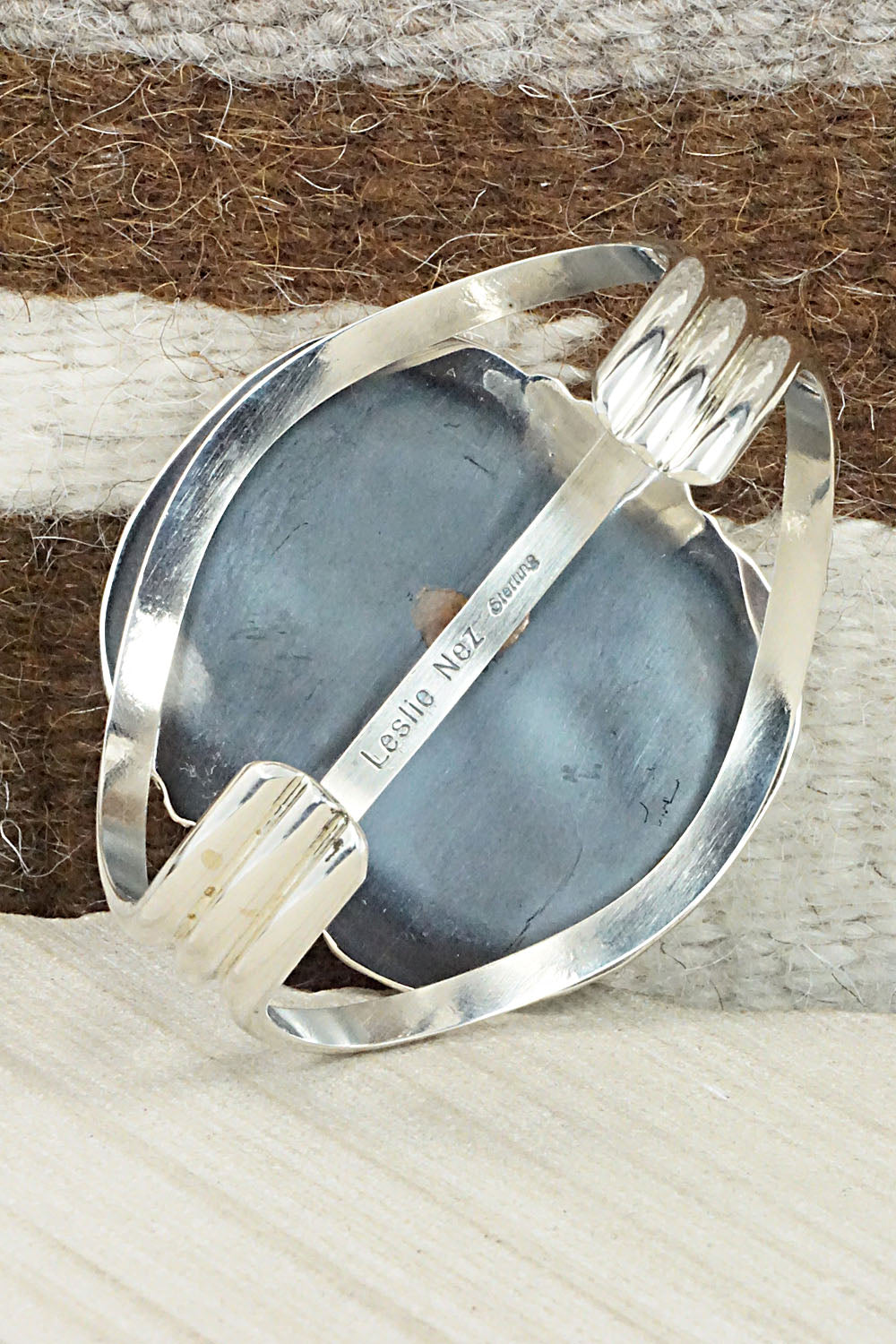 Turquoise & Sterling Silver Bracelet - Leslie Nez