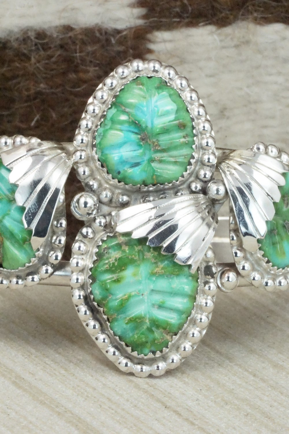 Turquoise & Sterling Silver Bracelet - Lyolita Tsattie
