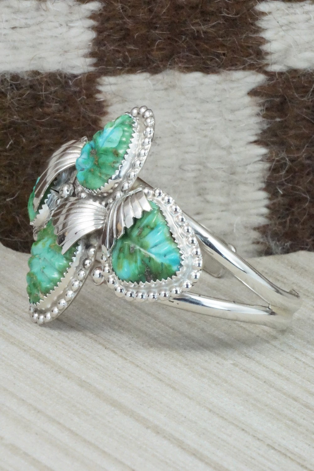 Turquoise & Sterling Silver Bracelet - Lyolita Tsattie