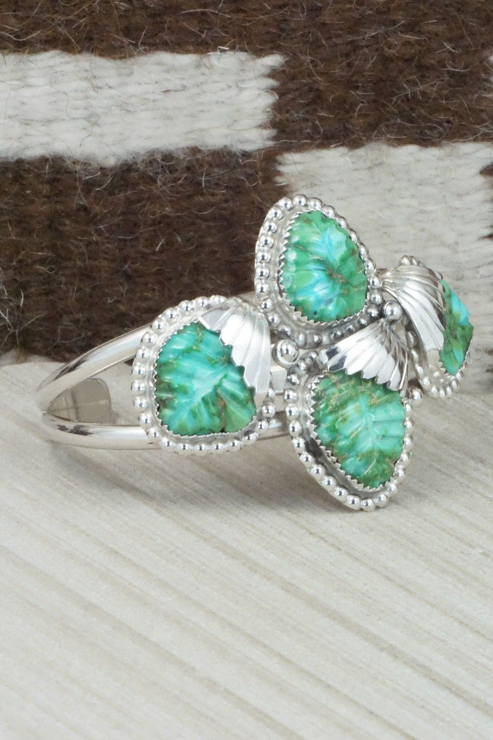 Turquoise & Sterling Silver Bracelet - Lyolita Tsattie