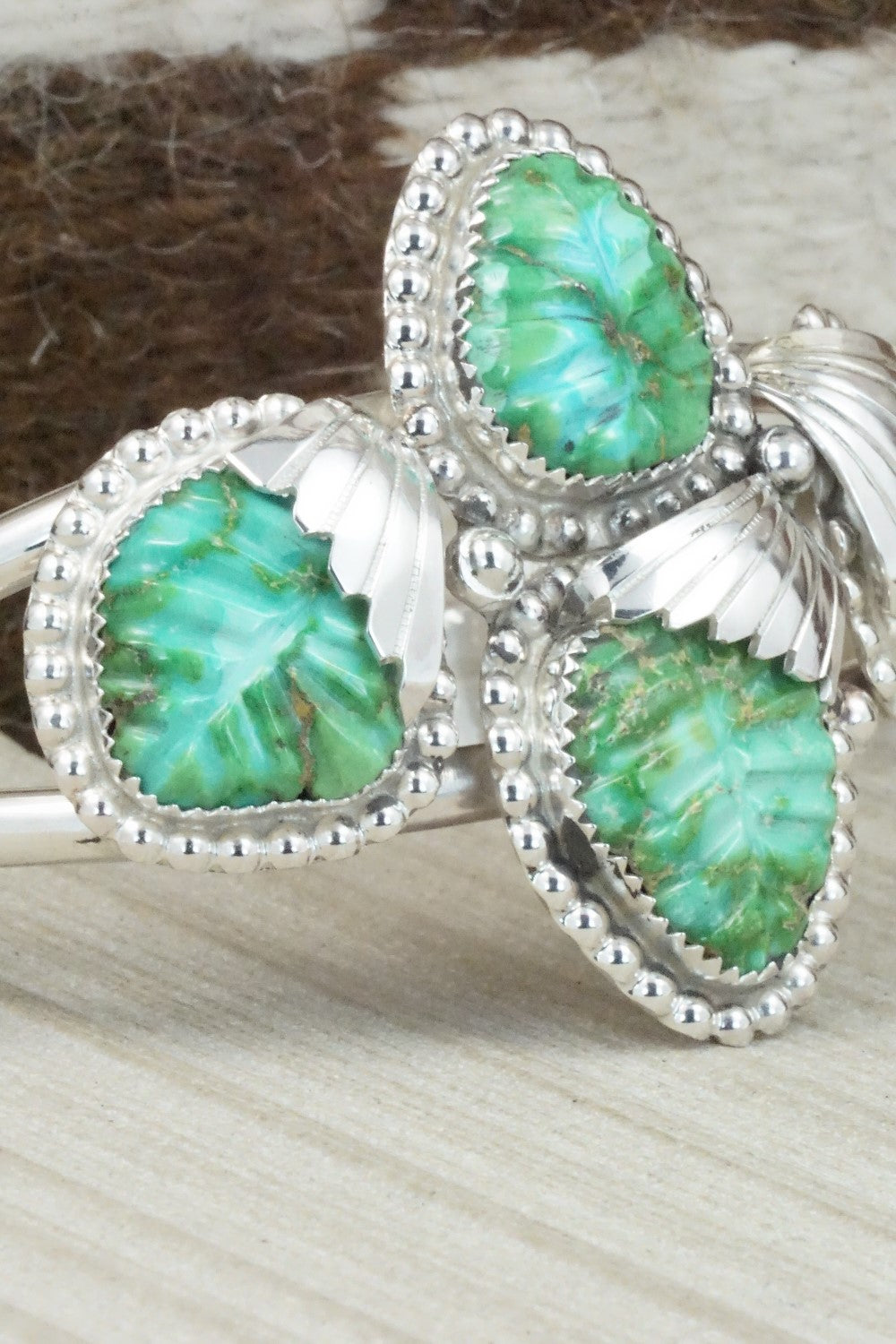 Turquoise & Sterling Silver Bracelet - Lyolita Tsattie
