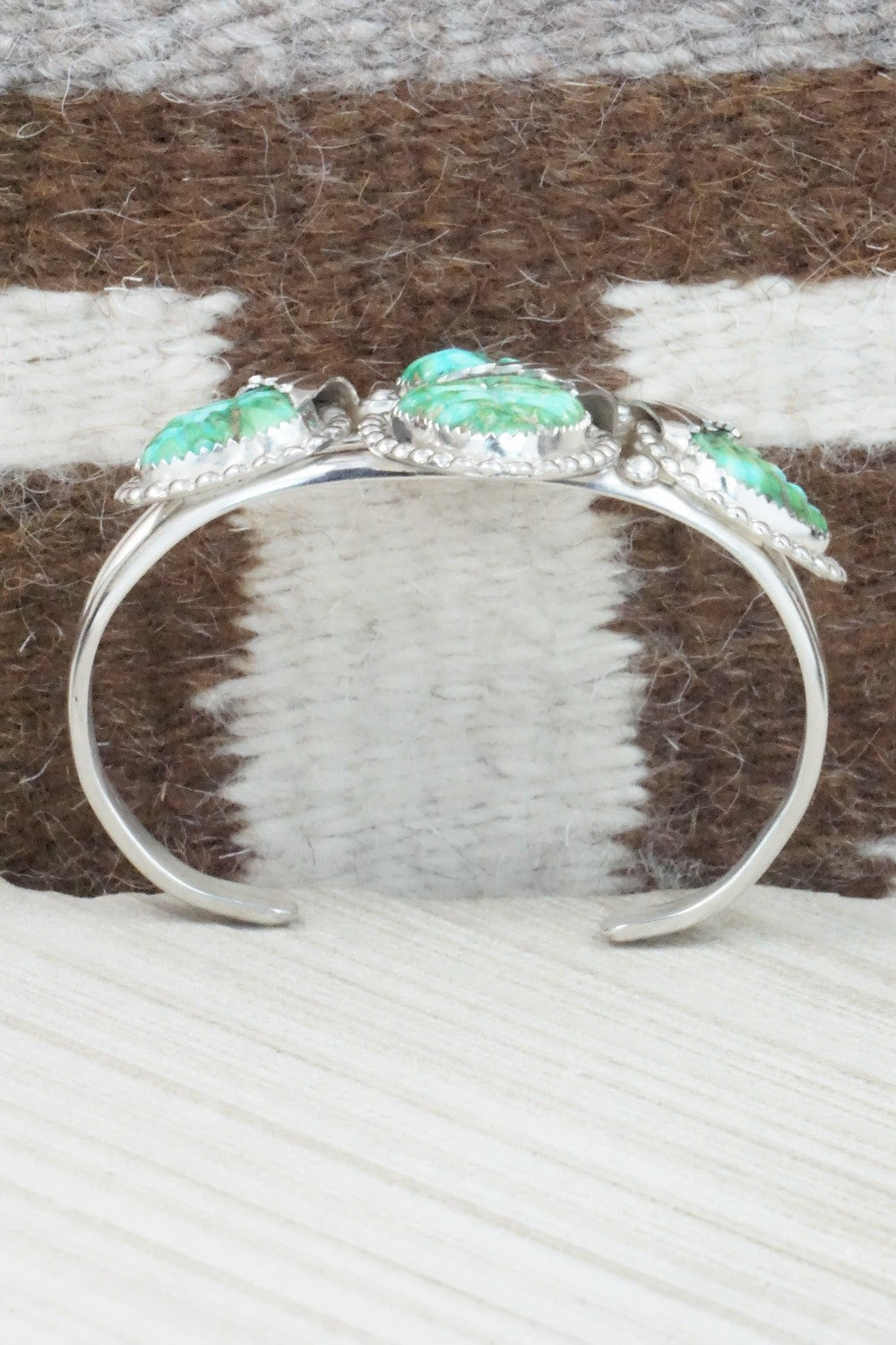 Turquoise & Sterling Silver Bracelet - Lyolita Tsattie