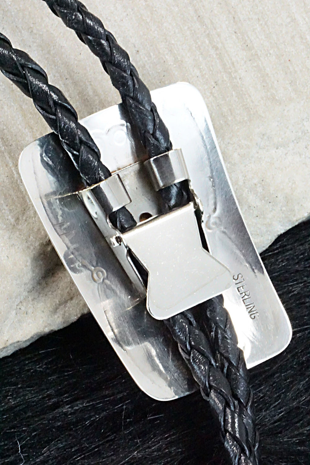 Turquoise, Coral & Sterling Silver Bolo Tie - Jolene Begay