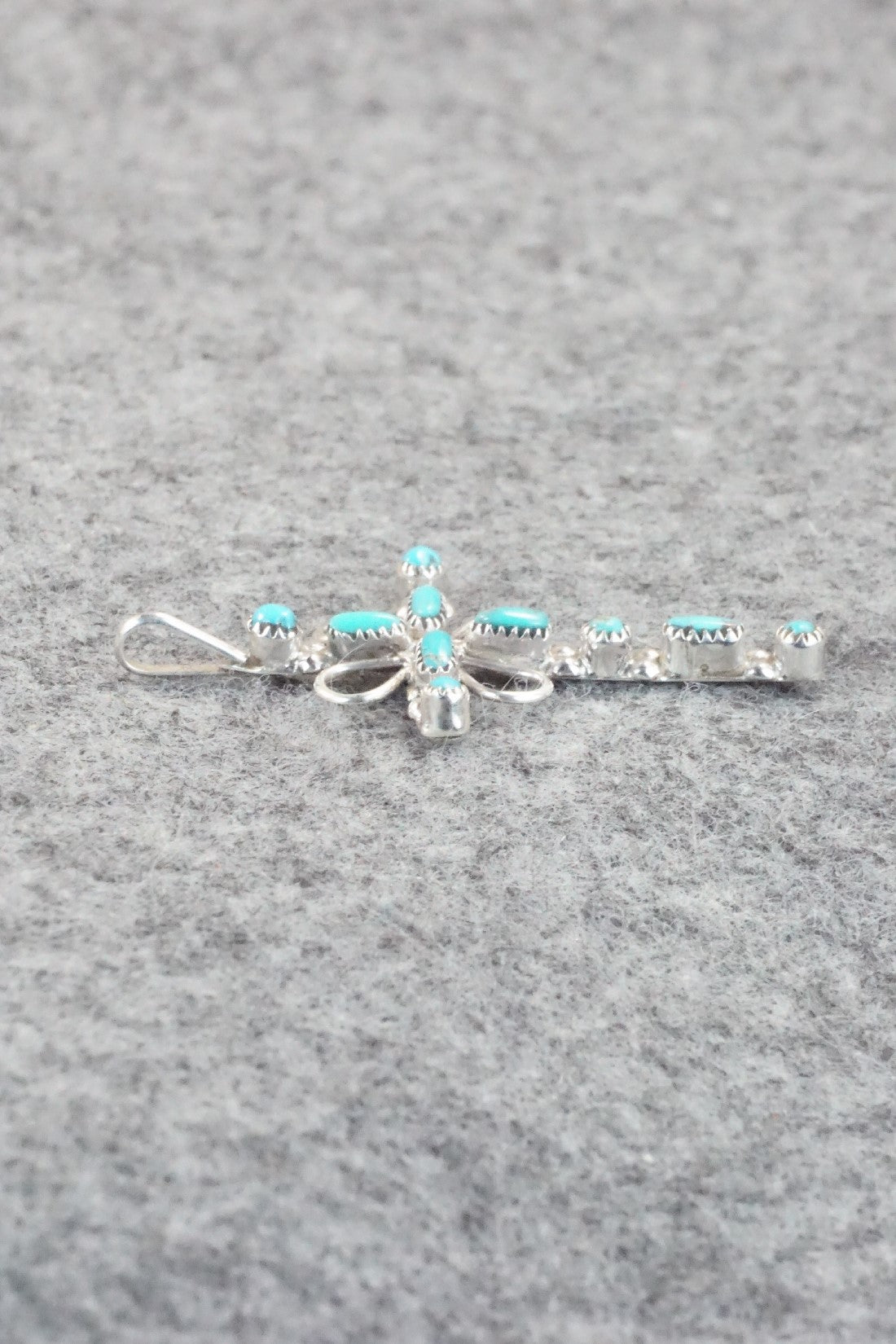 Turquoise & Sterling Silver Pendant - H. Martinez