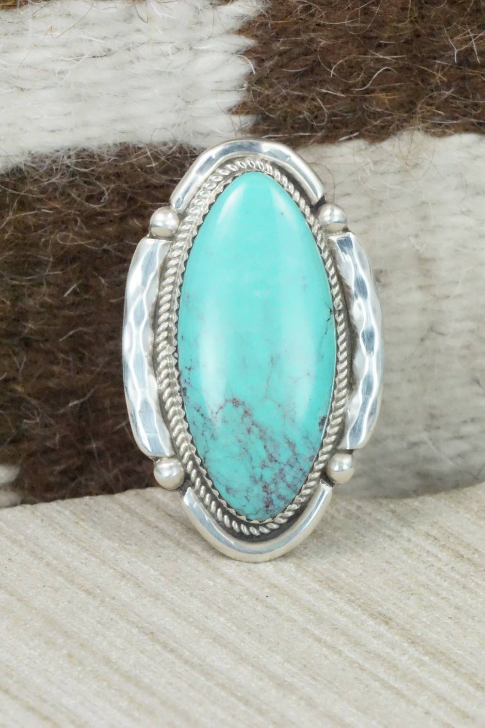 Vintage turquoise and sterling ring outlet sz 7.75