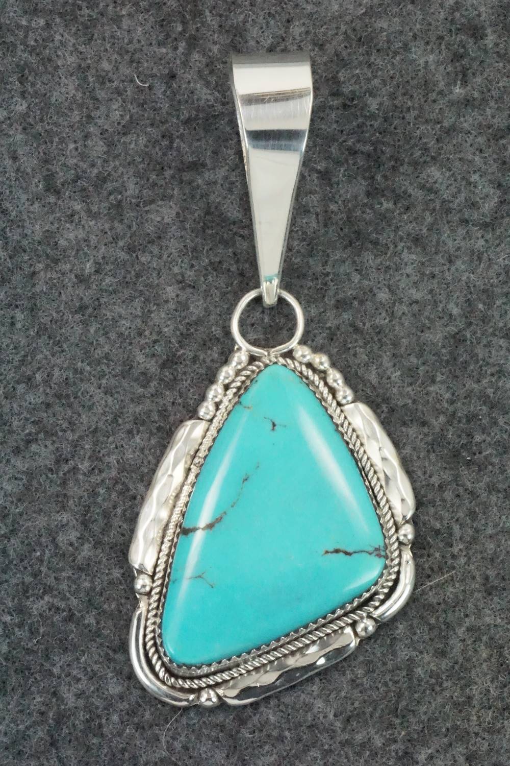 Turquoise & Sterling Silver Pendant - Kenny Calavaza