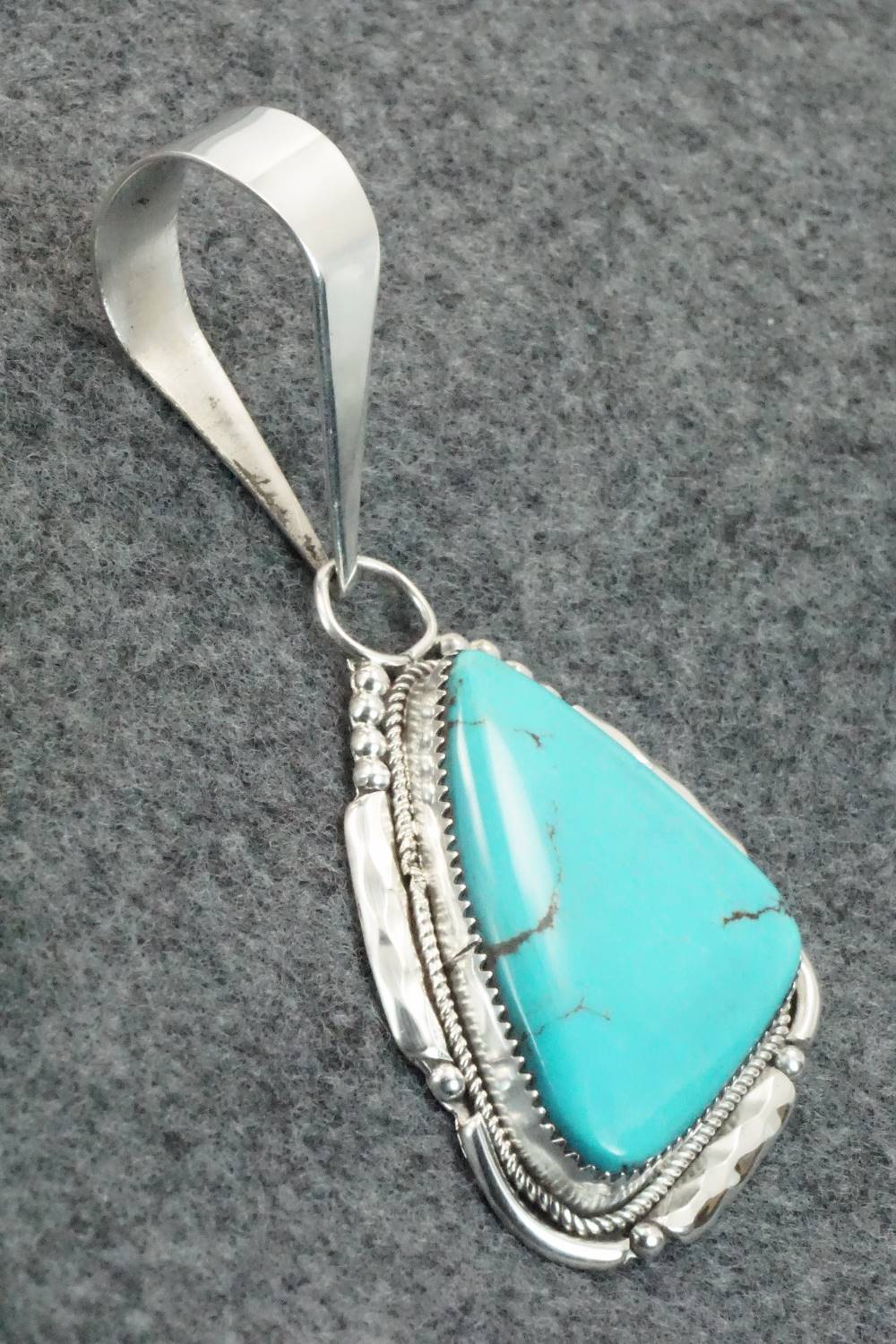 Turquoise & Sterling Silver Pendant - Kenny Calavaza