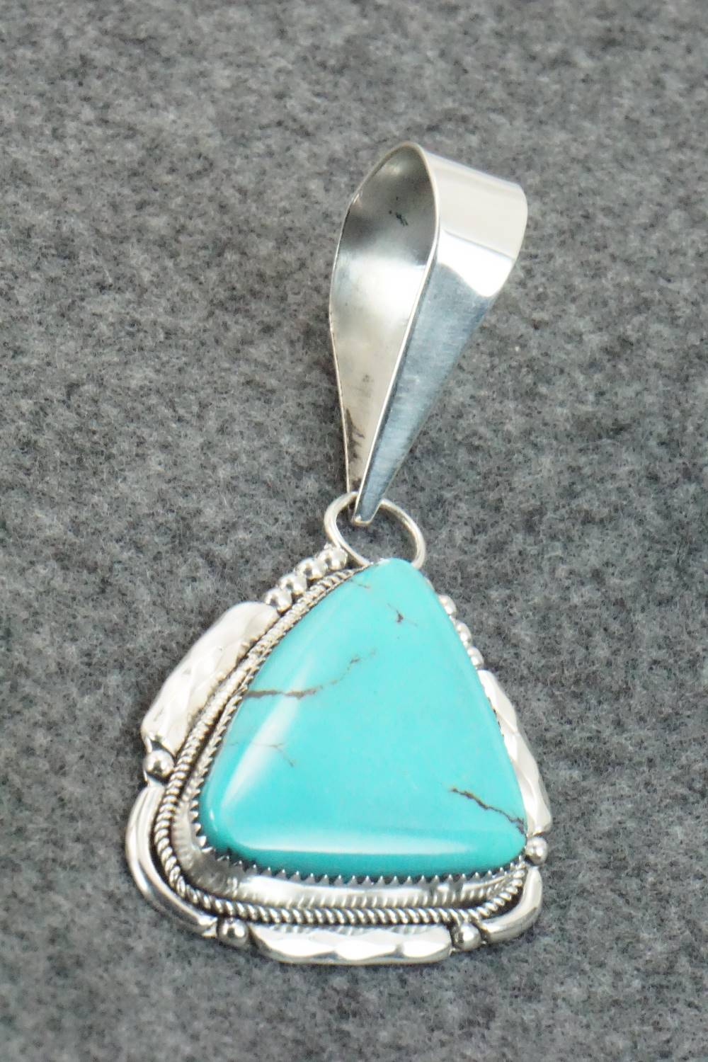 Turquoise & Sterling Silver Pendant - Kenny Calavaza