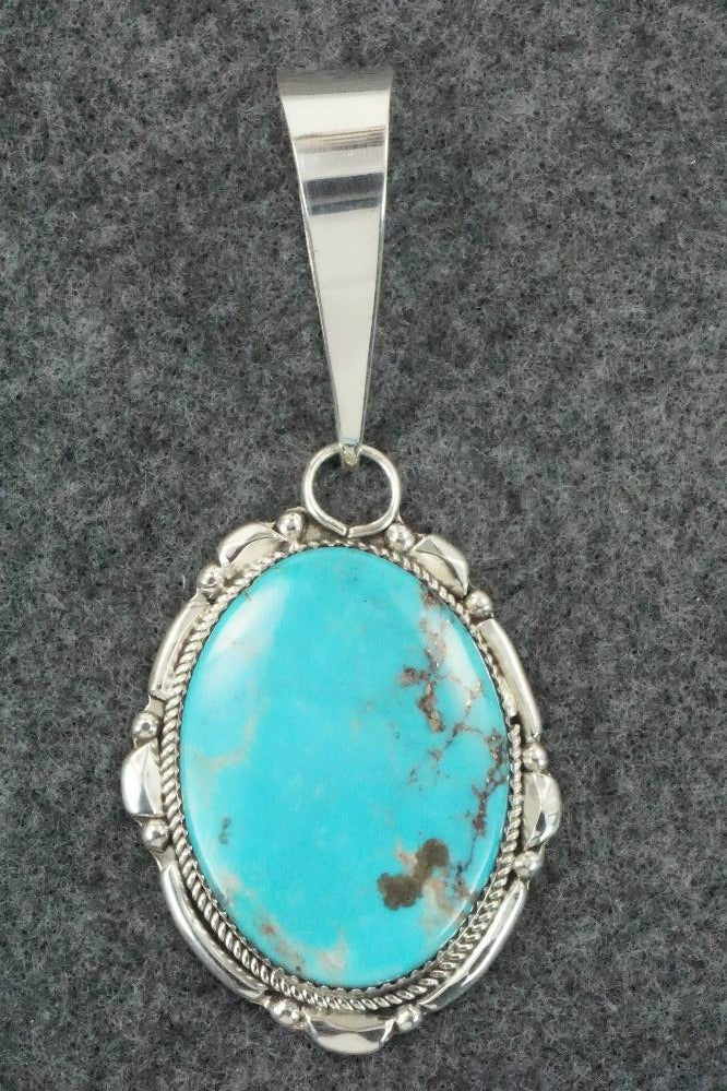 Turquoise & Sterling Silver Pendant - Kenny Calavaza