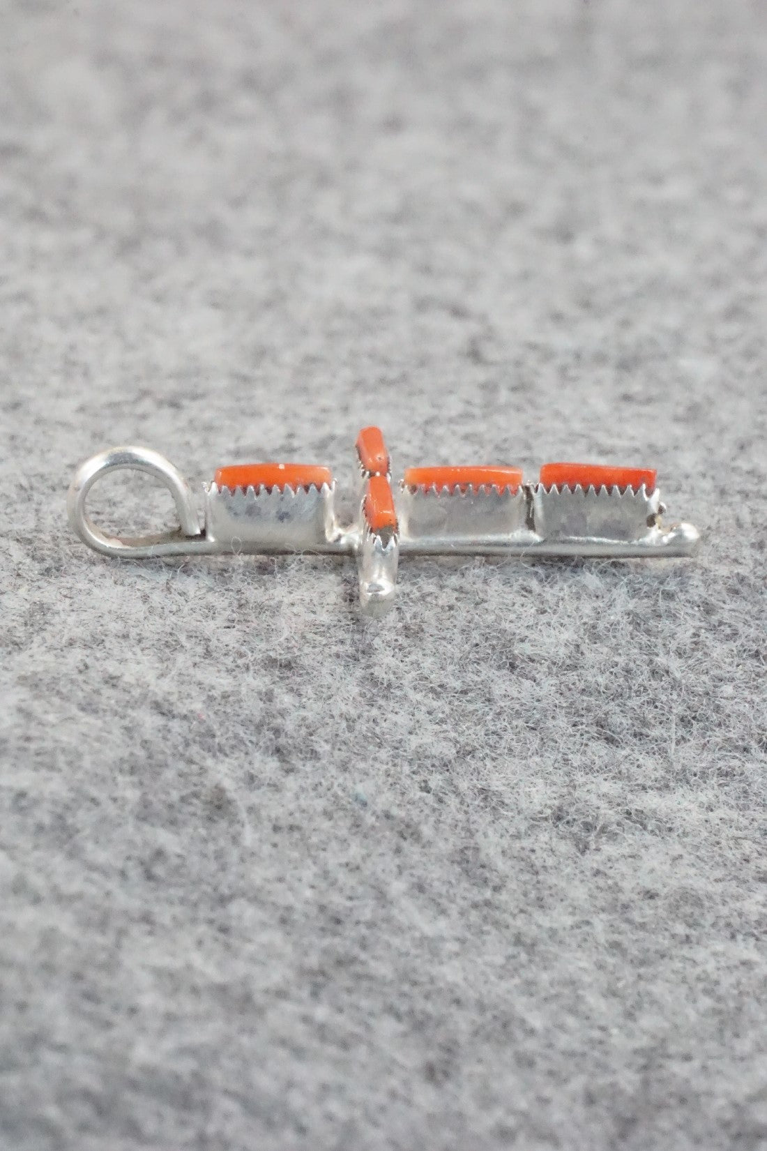 Coral & Sterling Silver Pendant - Jill Paywa