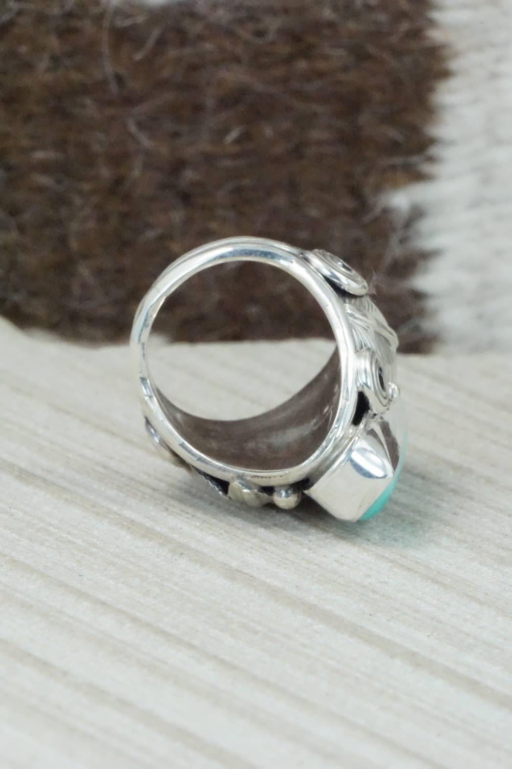 Turquoise & Sterling Silver Ring - Darrell Morgan - Size 7
