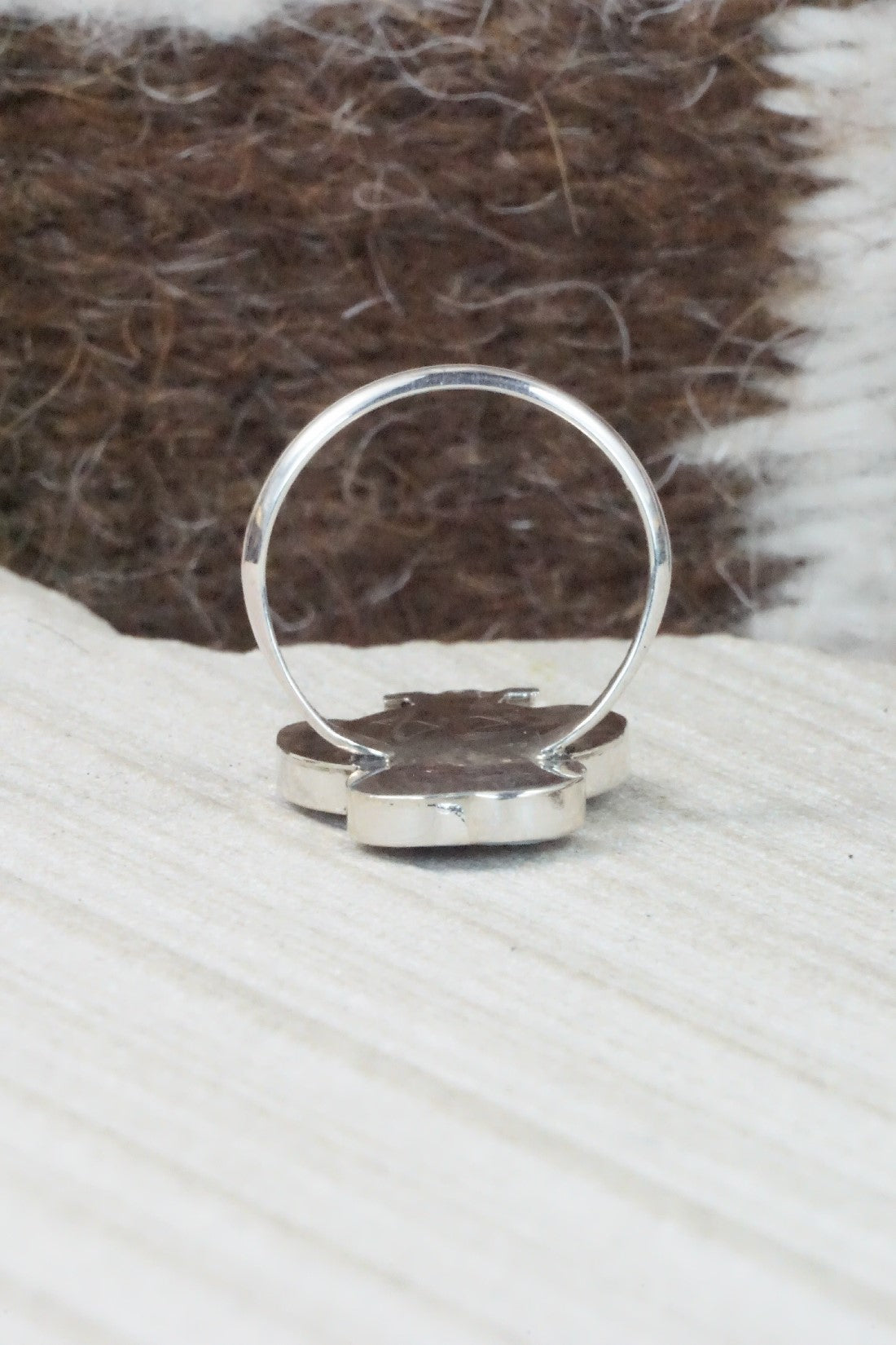 Mother of Pearl & Sterling Silver Ring - Reginda Kallestewa - Size 6